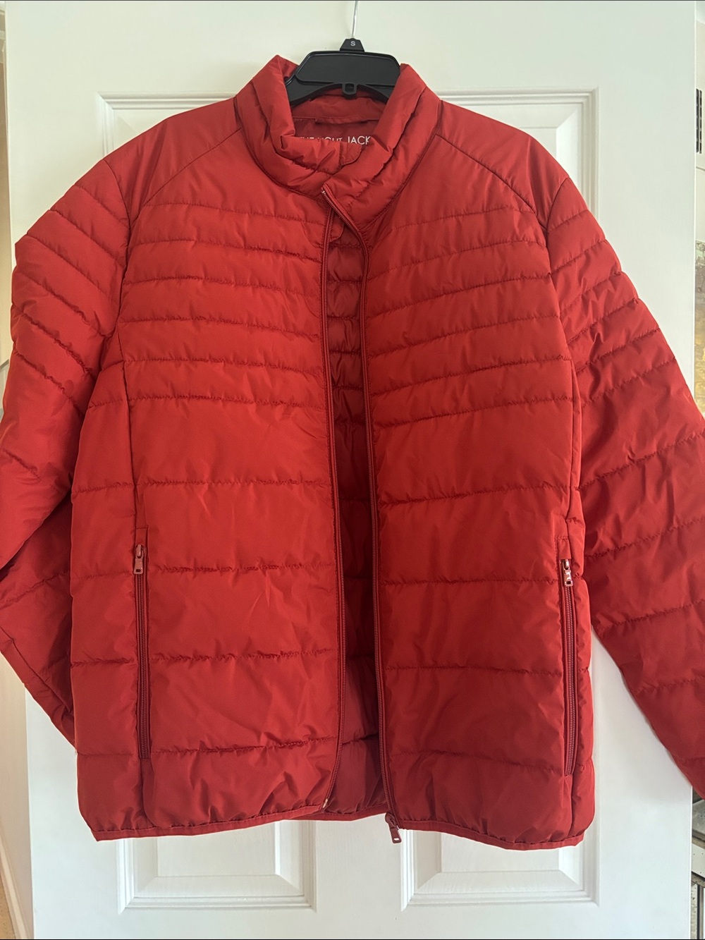 Red lightweight puffer jacket